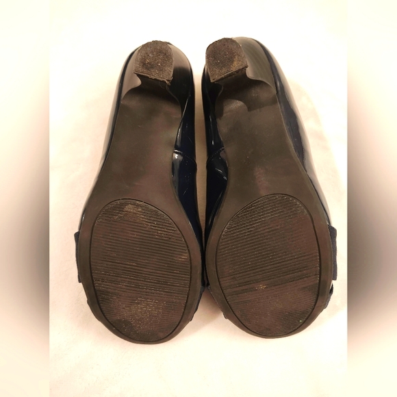 Navy blue kitten heel pumps - Picture 3 of 8